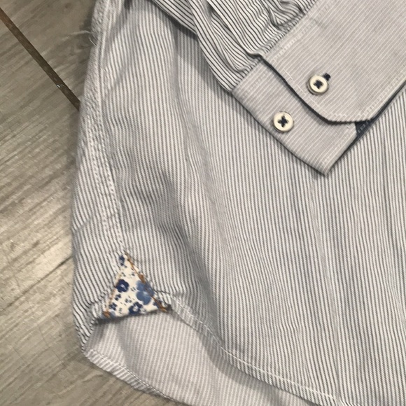 Tommy Bahama Jeans Island Modern Fit Blue Striped Ling Sleeve Shirt size L - Picture 3 of 8
